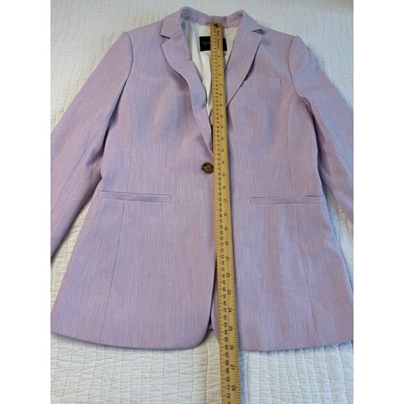 Banana Republic Classic Career Long And Lean Blazer Jacket SZ 0 Lavender - Picture 6 of 9